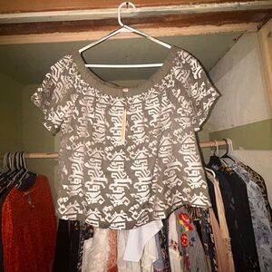 Hails off the shoulder embroidered top